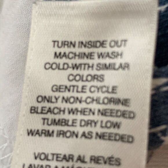 Chicos Fabulously Slimming Pants SIZE 0 SMALL Blue White Geometric Casual Jeans - Picture 13 of 14